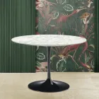 Masă Tulip Eero Saarinen H 73 cu blat din marmură de Carrara Made in Italy - Scarlet Viadurini