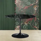 Masă Eero Saarinen Tulip H 73 cu blat din marmură Green Alpi Made in Italy - Scarlet Viadurini