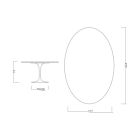 Masa lalele Eero Saarinen H 73 cu blat oval din marmura Arabescato Made in Italy - Stacojiu Viadurini