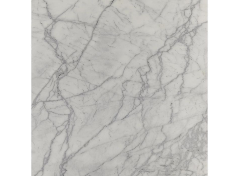 Masa Lalele Eero Saarinen H 73 cu Blat Rotund din Marmura Carrara Statuarietto Viadurini