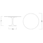 Masa Tulip Eero Saarinen H 73 în Calacatta Michelangelo Made in Italy - Scarlet Viadurini