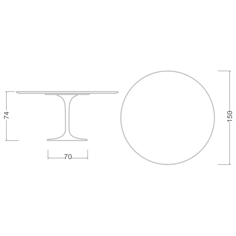 Tulip Table Eero Saarinen H 73 în Diamond Cream Ceramic Made in Italy - Scarlet Viadurini