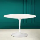Tulip Table Eero Saarinen H 73 în Diamond Cream Ceramic Made in Italy - Scarlet Viadurini