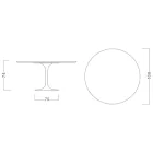 Tulip Table Eero Saarinen H 73 în Diamond Cream Ceramic Made in Italy - Scarlet Viadurini