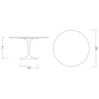 Tulip Table Eero Saarinen H 73 în ceramică Entzo Made in Italy - Scarlet Viadurini