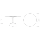 Tulip Table Eero Saarinen H 73 în ceramică Entzo Made in Italy - Scarlet Viadurini