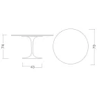 Masă Tulip Eero Saarinen H 73 în ceramică invizibilă Select Made in Italy - Scarlet Viadurini