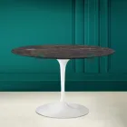 Masa Tulip Eero Saarinen H 73 în ceramică Noir Desire Made in Italy - Scarlet Viadurini