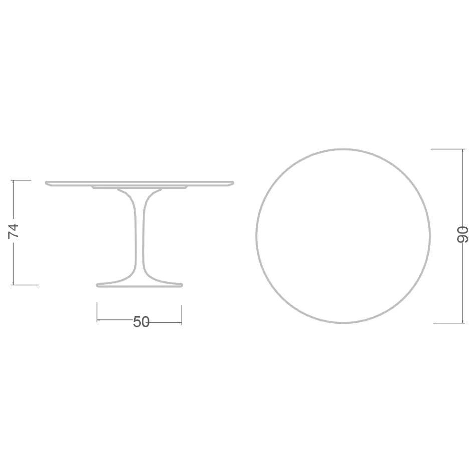 Masa Tulip Eero Saarinen H 73 în ceramică Noir Desire Made in Italy - Scarlet Viadurini