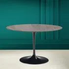 Masă Tulip Eero Saarinen H 73 în ceramică Pietra Grey Made in Italy - Scarlet Viadurini