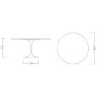 Masa Eero Saarinen Lalele H 73 din Marmura Arabescato Fabricata in Italia Viadurini