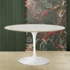 Eero Saarinen H 73 Masă Tulip în aur Caracatta Marmură Made in Italy Viadurini
