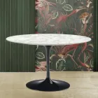 Masă Tulip Eero Saarinen H 73 din marmură Carrara Made in Italy Viadurini
