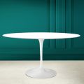 Masa ovala Tulip Eero Saarinen H 73 din ceramica alb absolut Made in Italy - Stacojiu
