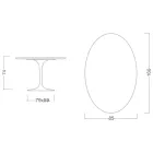 Tulip Table Eero Saarinen H 73 Oval din ceramică Calacatta Michelangelo - Scarlet Viadurini