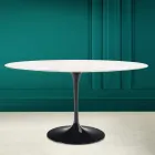 Măsuță Tulip Eero Saarinen H 73 ovală din ceramică Diamond Cream Made in Italy - Scarlet Viadurini