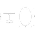 Masa Lalele Eero Saarinen H 73 Ovala din Ceramica Entzo Made in Italy - Stacojiu Viadurini