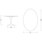Masa Lalele Eero Saarinen H 73 Ovala din Ceramica Kira Made in Italy - Stacojiu Viadurini