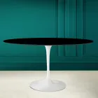 Măsuță Tulip Eero Saarinen H 73 ovală din ceramică negru absolut Made in Italy - Scarlet Viadurini