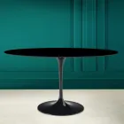 Măsuță Tulip Eero Saarinen H 73 ovală din ceramică negru absolut Made in Italy - Scarlet Viadurini