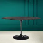 Tulip Table Eero Saarinen H 73 Oval din ceramică Noir Desire Made in Italy - Scarlet Viadurini