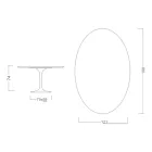 Masă Tulip Eero Saarinen H 73 Oval din ceramică Noir Laurent Made in Italy - Scarlet Viadurini