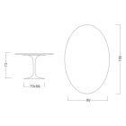 Masa Lalele Eero Saarinen H 73 Ovala din Piatra Gri Ceramica Made in Italy - Stacojiu Viadurini