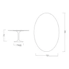 Masă Tulip Eero Saarinen H 73 Oval din ceramică Pietra Grey Made in Italy - Scarlet Viadurini