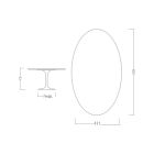 Masa Lalele Eero Saarinen H 73 Ovala din Piatra Gri Ceramica Made in Italy - Stacojiu Viadurini