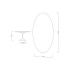 Masă Tulip Eero Saarinen H 73 Oval din ceramică Pietra Grey Made in Italy - Scarlet Viadurini