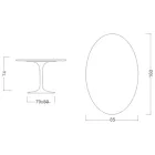 Tulip Table Eero Saarinen H 73 Oval din ceramică Rem Made in Italy - Scarlet Viadurini