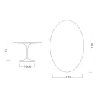 Tulip Table Eero Saarinen H 73 Oval din ceramică Rem Made in Italy - Scarlet Viadurini