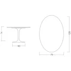 Tulip Table Eero Saarinen H 73 Oval din ceramică Rem Made in Italy - Scarlet Viadurini