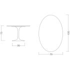 Eero Saarinen H 73 Masa Ovala Lalele din Marmura Inchisa Emperador Fabricata in Italia - Stacojiu Viadurini
