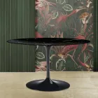 Masă Eero Saarinen Tulip H 73 ovală din marmură neagră Marquinia Made in Italy - Scarlet Viadurini