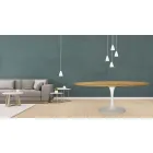 Tulip Table Eero Saarinen H 73 Oval din stejar natural Made in Italy - Scarlet Viadurini