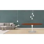 Masă Tulip Eero Saarinen H 73 Oval din stejar vopsit în cireș Made in Italy - Scarlet Viadurini