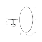 Masă Tulip Eero Saarinen H 73 Oval din stejar vopsit în cireș Made in Italy - Scarlet Viadurini