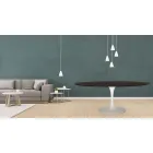 Tulip Table Eero Saarinen H 73 Oval din stejar colorat Moka Made in Italy - Scarlet Viadurini