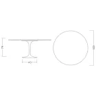 Masă Tulip Eero Saarinen H 73 rotundă din ceramică Entzo Made in Italy - Scarlet Viadurini