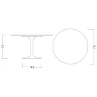 Masă Tulip Eero Saarinen H 73 rotundă din ceramică Kira Made in Italy - Scarlet Viadurini