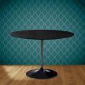 Tulip Table Eero Saarinen H 74 Round Ceramic Sirius Made in Italy - Scarlet