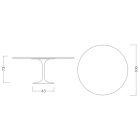 Masa rotunda cu lalele Eero Saarinen H 73 din laminat lichid alb Made in Italy - Scarlet Viadurini