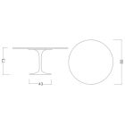 Masa Lalele Eero Saarinen H 73 Rotunda in laminat lichid negru Made in Italy - Scarlet Viadurini