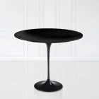 Eero Saarinen H 73 Masă rotundă Tulip în laminat lichid negru Made in Italy - Scarlet Viadurini