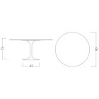 Masa rotunda cu lalele Eero Saarinen H 73 din marmura Arabescato Made in Italy - Scarlet Viadurini