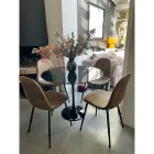 Masa Eero Saarinen Tulip H 73 rotundă din marmură neagră Marquinia Made in Italy - Scarlet Viadurini