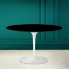 Masa Tulip Eero Saarinen H 73 rotundă în negru absolut Made in Italy - Scarlet Viadurini