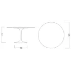 Masa Tulip Eero Saarinen H 73 rotundă în negru absolut Made in Italy - Scarlet Viadurini