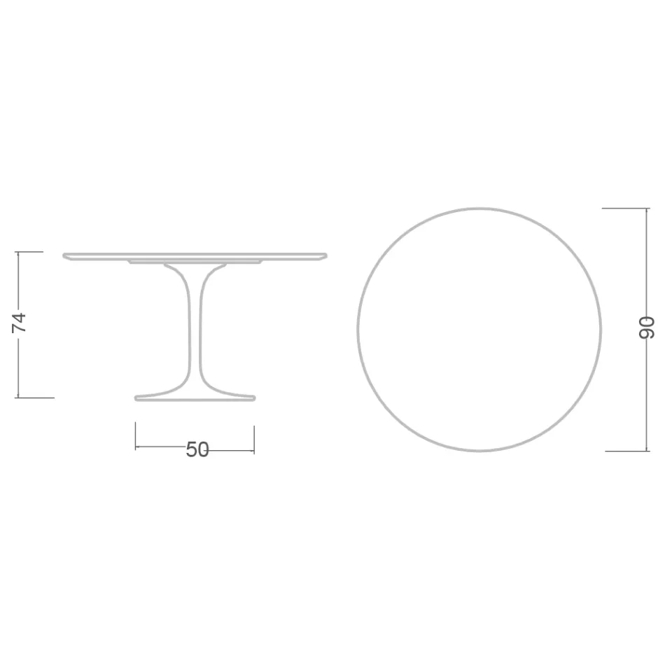 Masa Tulip Eero Saarinen H 73 rotundă în negru absolut Made in Italy - Scarlet Viadurini